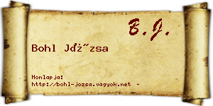 Bohl Józsa névjegykártya